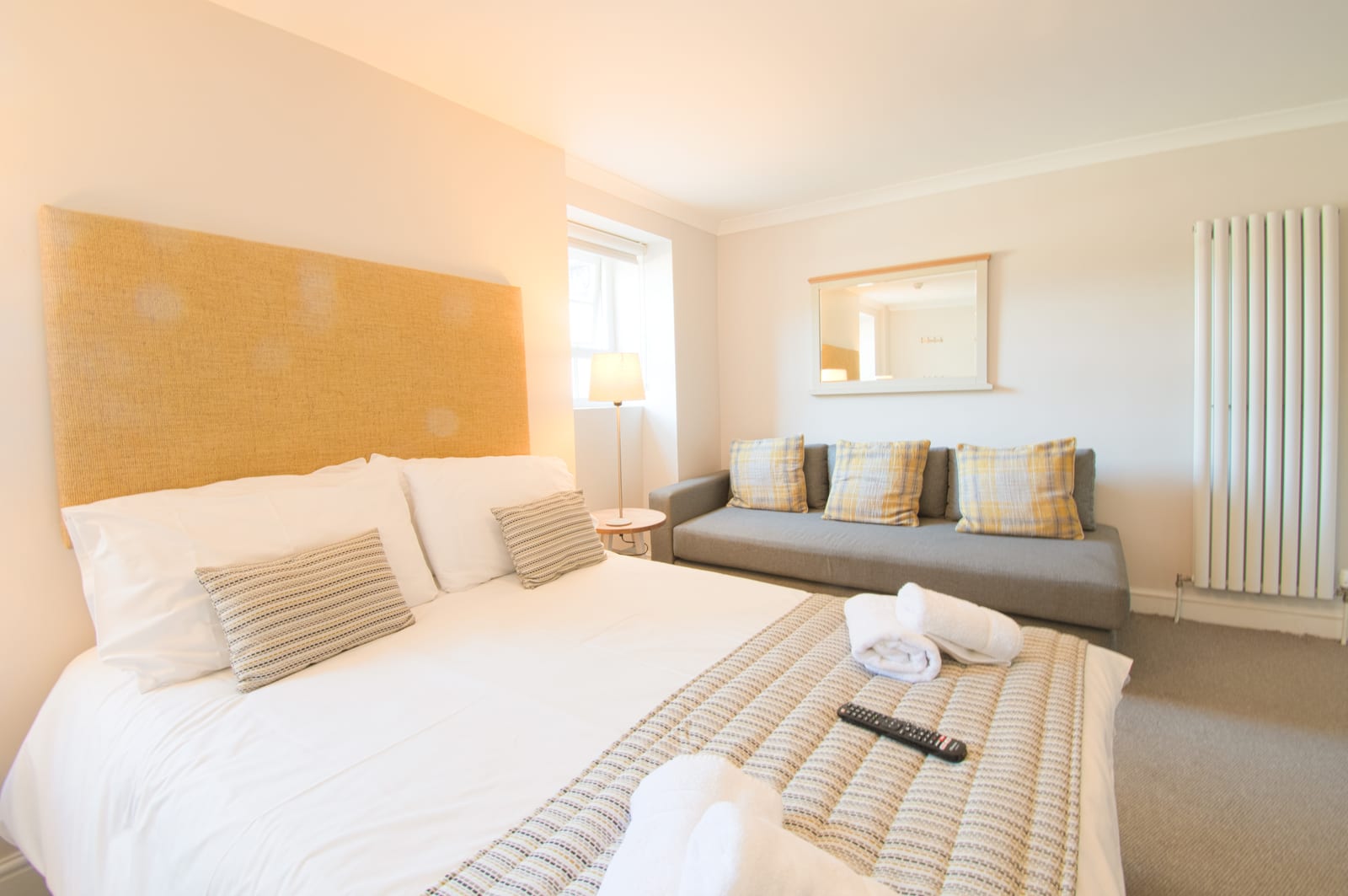 Clydach double bedroom and sofa
