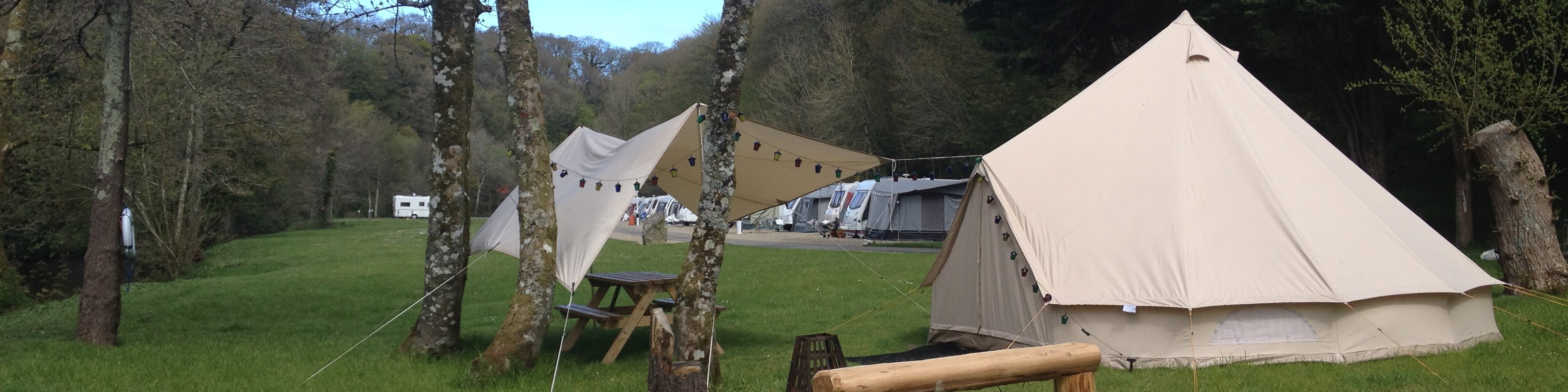 Bell tent near the camping meadow