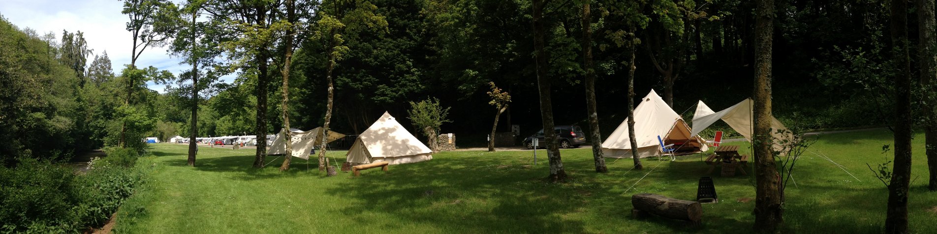 Two bell tents at Llwyngwair