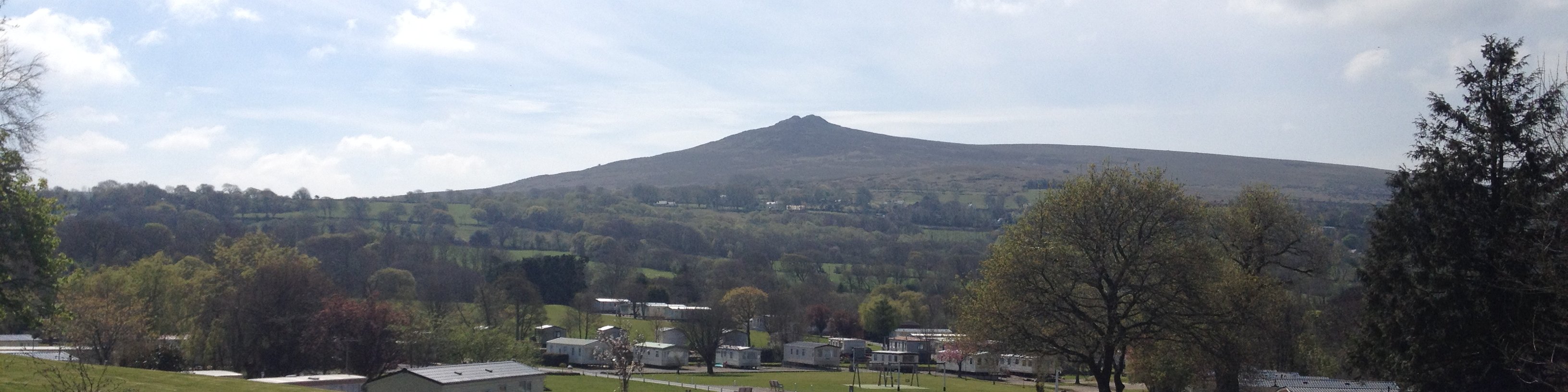 Static caravans and Carn Ingli at Llwyngwair
