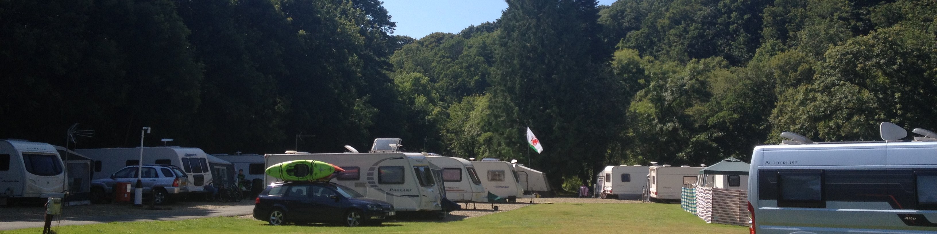 Wide view of the camping meadow