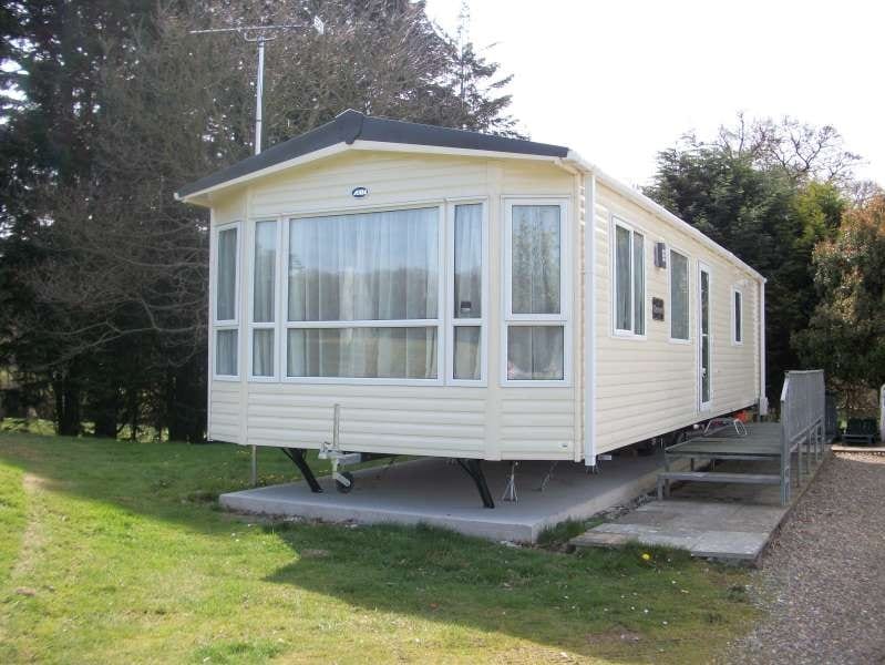 Static caravan for hire at Llwyngwair Manor